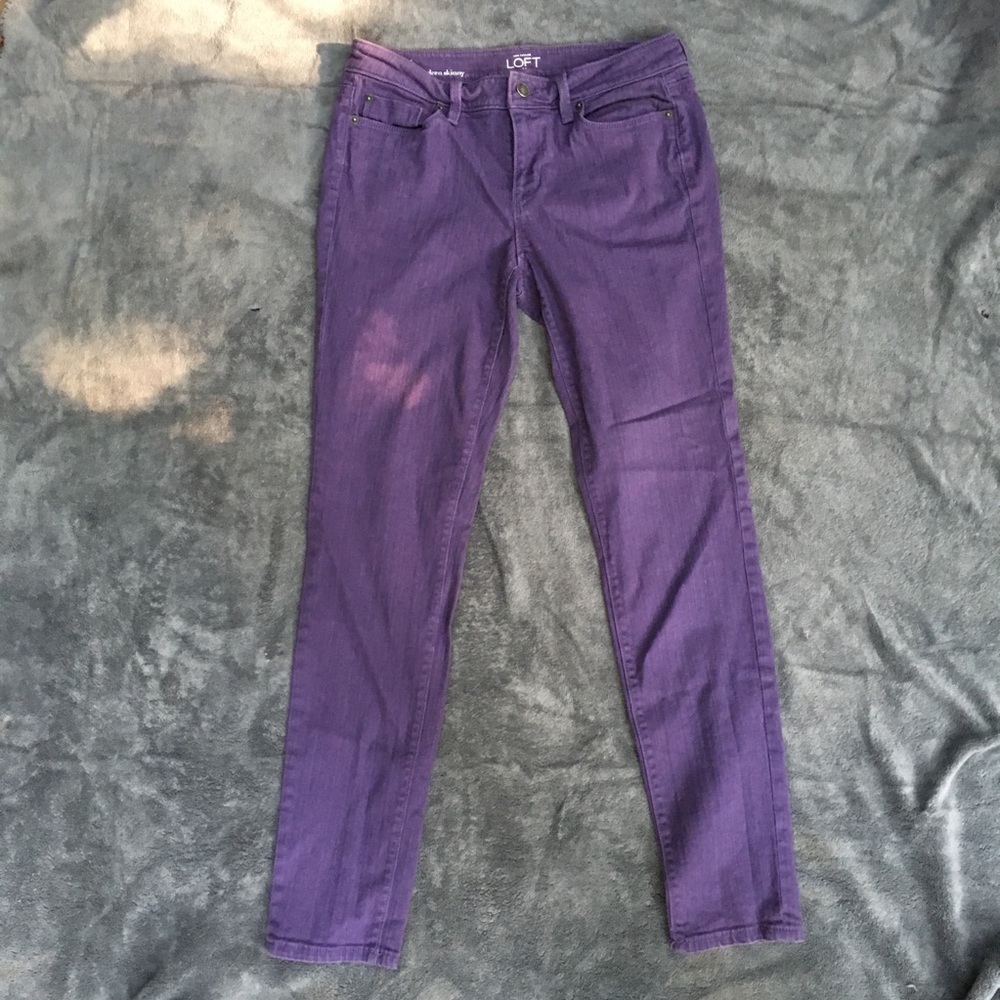 LOFT Ann Taylor Purple Skinny Jeans 6